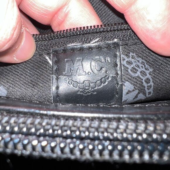 Vintage Mark Chantal MC Unisex Satchel Handbag Four Leaf Clover Design Black - Picture 11 of 16